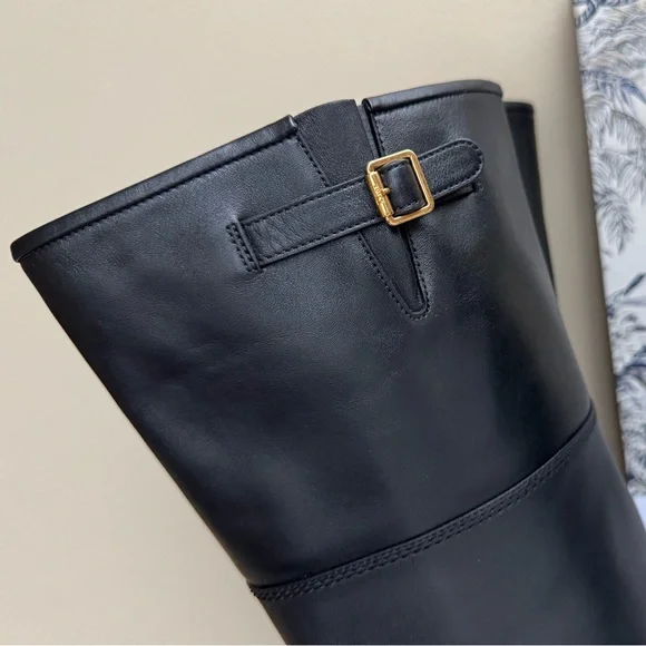 NWT Christian Dior D-Quest Thigh Black Leather Boots, size 37 (US 6-6.5) - Picture 17 of 17